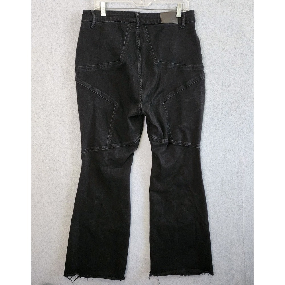 Judy Blue Flare Jeans Women‎ 16W Black Star Seam Raw Hem JB88958 BK Western Boho